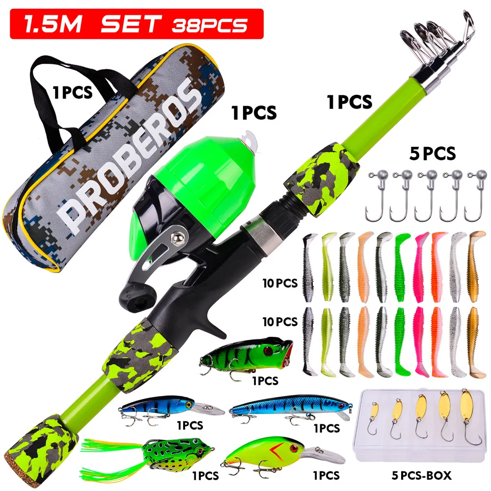 Kids Fishing Rod and Reel Combo Full Kit 1.2m/1.5m Telescopic Casting Rod  Pole with Spincast Reel - buy Kids Fishing Rod and Reel Combo Full Kit  1.2m/1.5m Telescopic Casting Rod Pole with