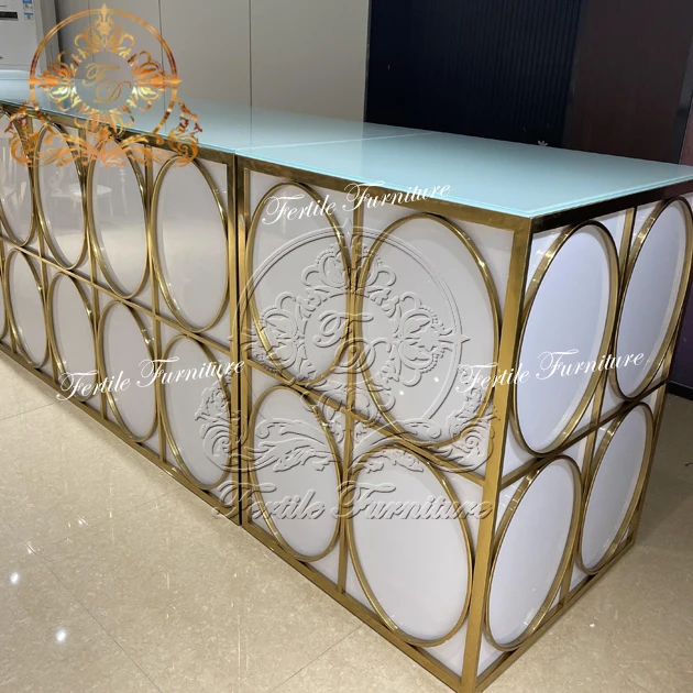 Современный ночной клуб длинный резной круг из нержавеющей стали бар счетчик дизайн для свадьбы