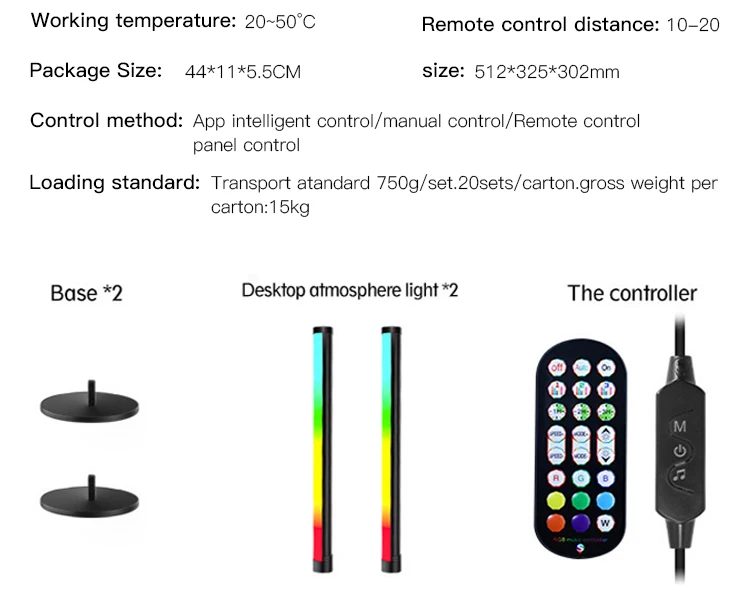 product hot selling 2 pack app control smart rgb light bar rhythm recognition music light ambient light for tv-46