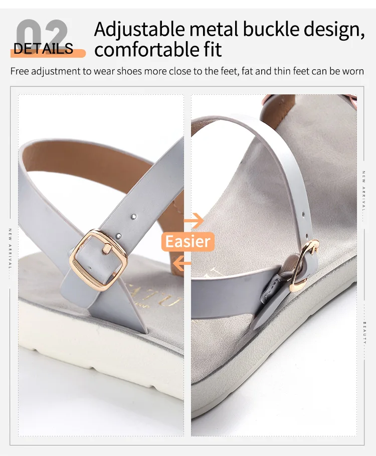 Latest Design Beach Sandals For Women Girls Cute Ankle Strap Open Toe Safe Anti Slippery Wedges