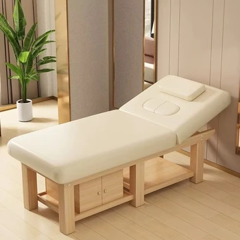 Modern Wholesale Beauty Table Luxury Salon Furniture Body Skin Care Facial Lash Beauty Spa Wooden Massage Bed