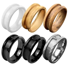 8mm 6mm 4mm Silver Black Cobalt Chrome Damascus Stainless Steel Ceramic Titanium Tungsten Carbide Ring Core Blank For Inlay