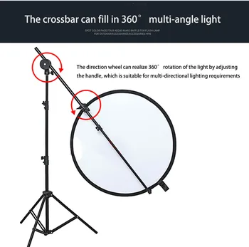 Yiscaxia Extendable Boom Arm Bar for Boom Stand, Max 170cm Long Reflector Holder, Lighting Mount With Universal Stud Adapter detail image