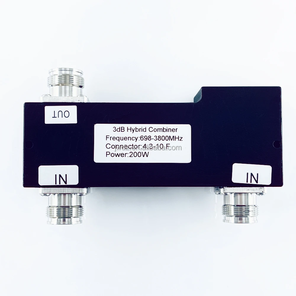 698-3800MHz 200w 2*1 3dB Hybrid Coupler hybrid combiner 2 in 1 out 3dB Hybrid Combiner N 4.3-10 DIN connector