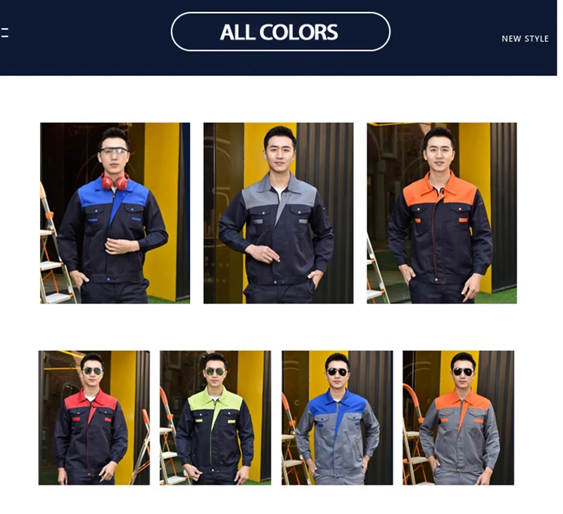 Oem Custom Reflective Mechanic Work Overall Uniforms Sets Durable