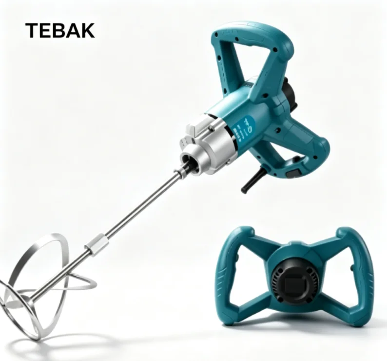 TEBAK Industrial Handheld Mixer Machine Cement Slurry Mixing Equipment, Wall-building Mortar Joint Filling Electric Mixer