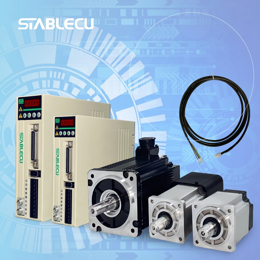 High efficient AC servo motor with driver RS485 Modbus 0.4KW 400W ac driver and servo motor 60mm flange pulse input