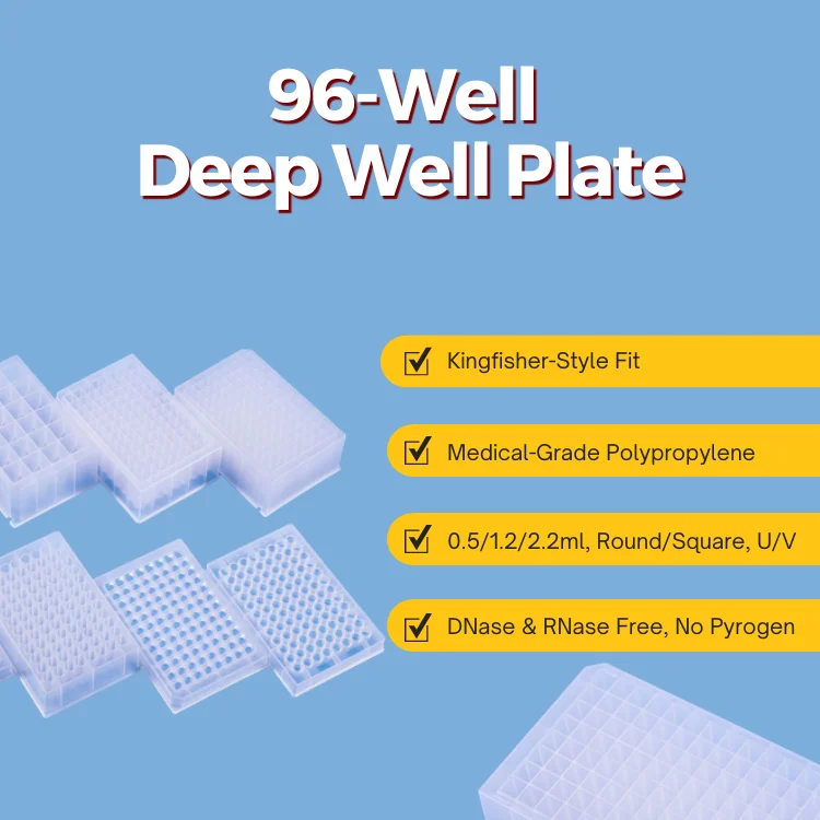 0.5ml Deep Well Plate 96 Well Square V Conical Bottom Deep Well Plates ...