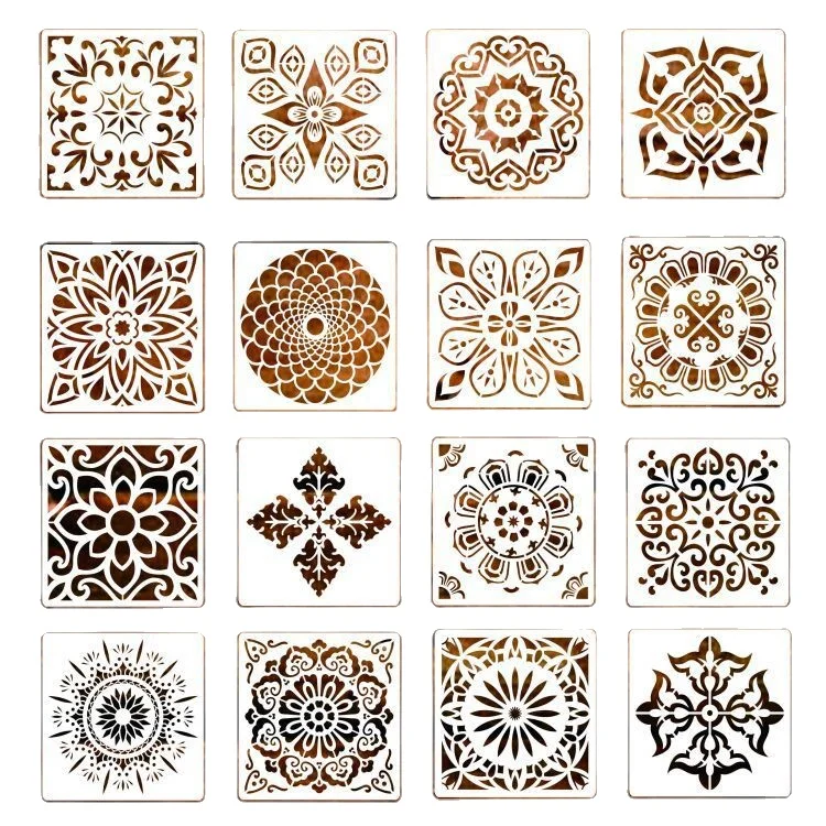 Customized Smt Pcb Stencil Meshed Aluminum Stencil Wall Laser Cut Pet Material Mandala Screen