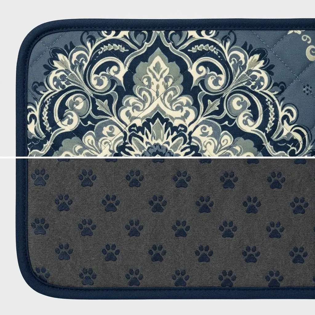 Baroque Floral Print Quilted Pet Mat — Product details 5