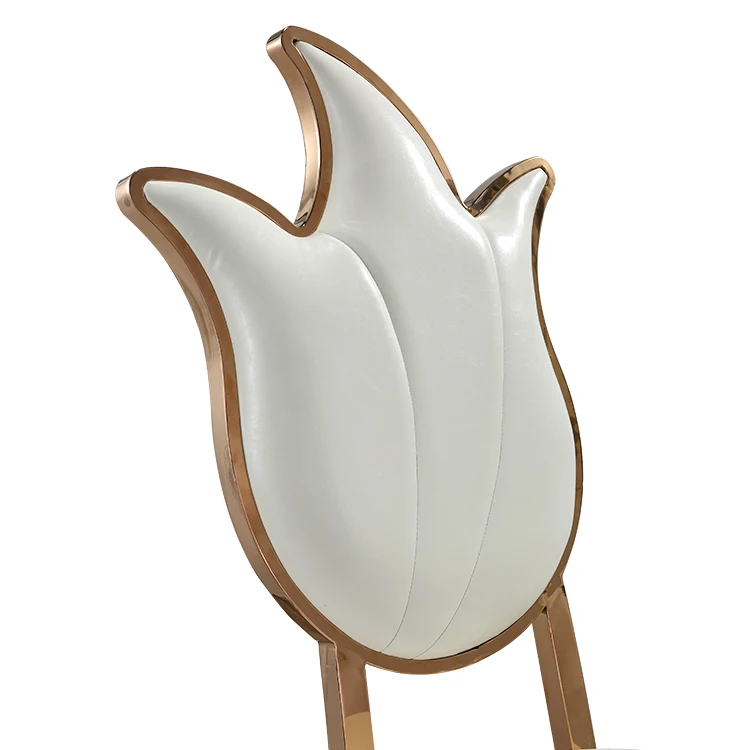 Low price good quality party events hotel stackable leather gold stainless steel dining chair for wedding banquet decoration