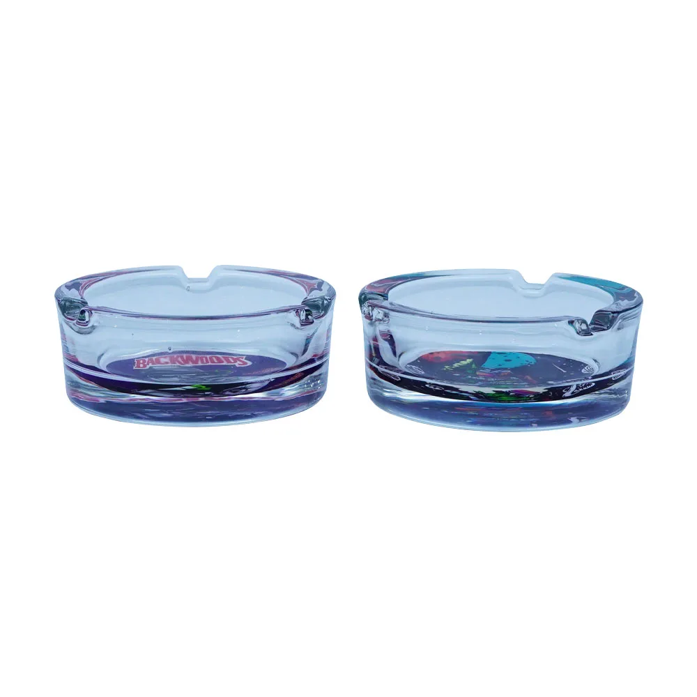 Factory Wholesale Cheap Customized Logo Round Thick Glass Tobacco Ashtray Classic Crystal Smoking Ashtray for Indoor and Outdoor