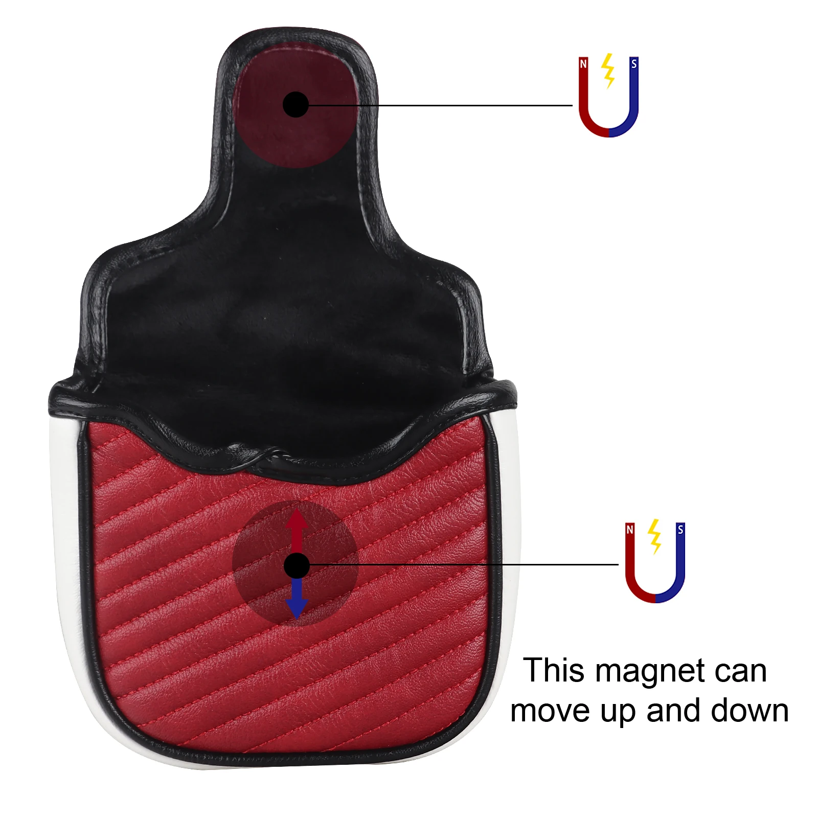 White & Red Golf Mallet Putter Cover For Taylor Made Spider Tour Heel