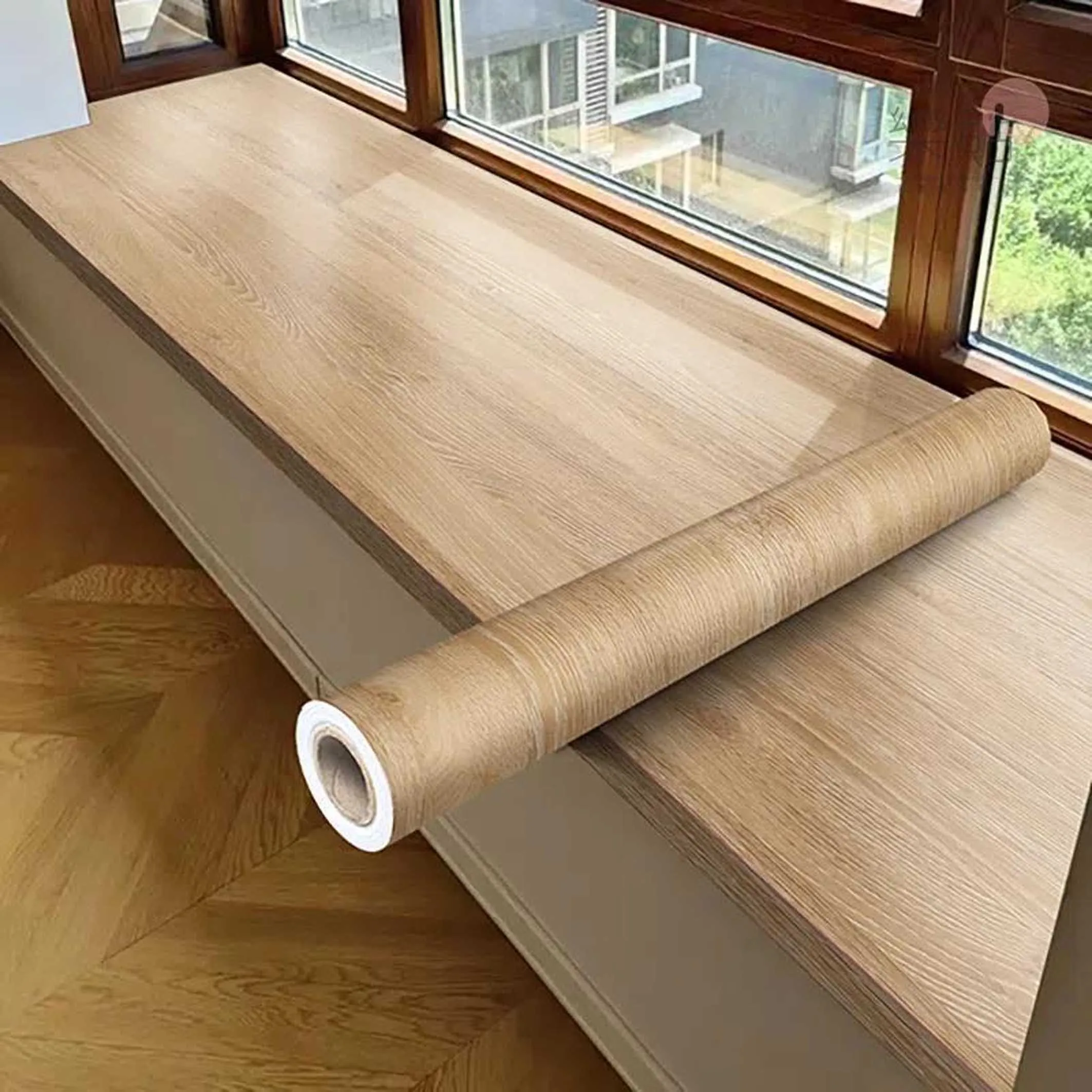 2024 Latest Models Wood Texture Vinyl Wrap for Exterior Door Pvc Adhesive Foil Interior Protective Film for Table and Cabinet