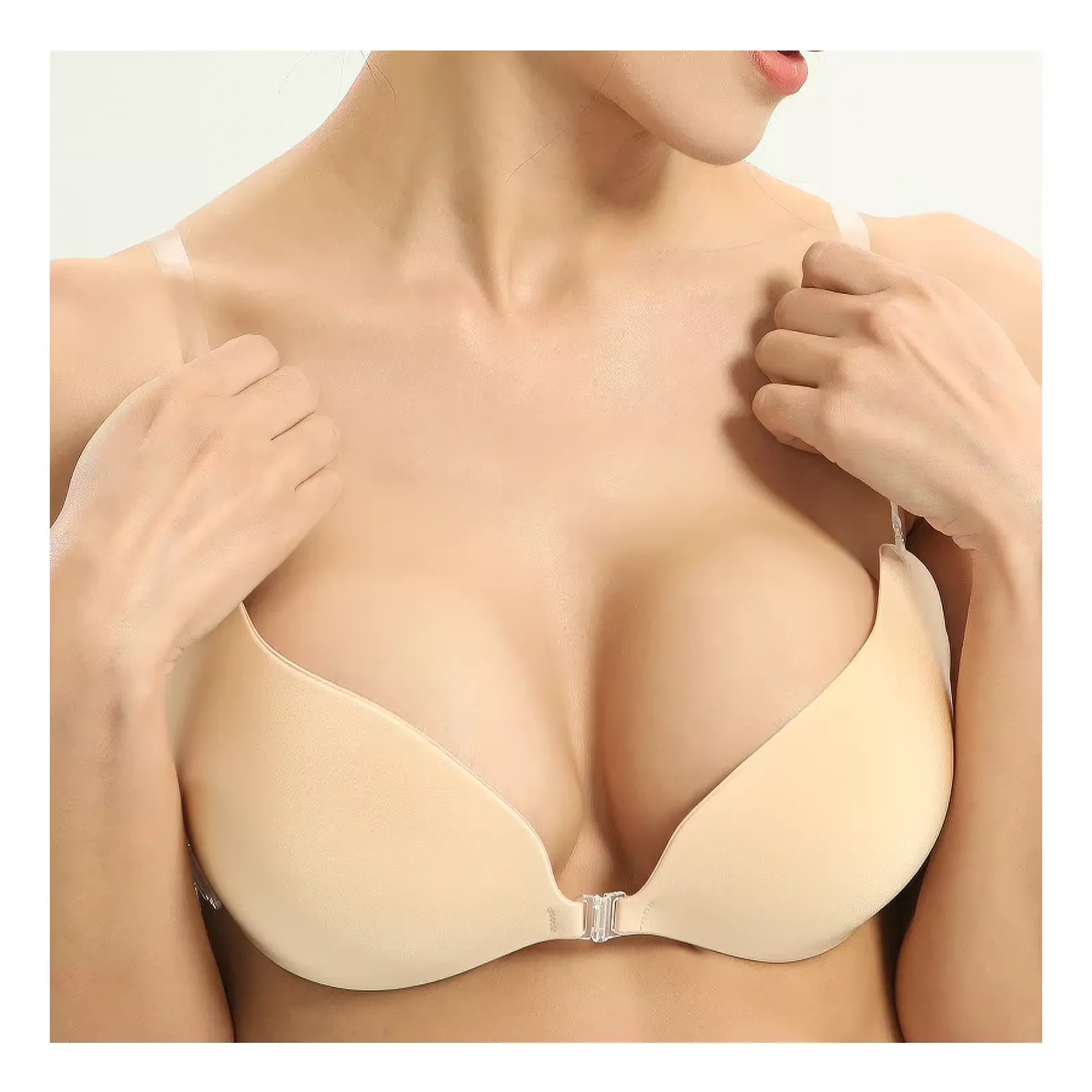 Women Invisible Deep Cleavage v Gel Silicone Bra Ladies Lingerie Underwear  Ladies Bra Reusable Self-adhesive Breast Covers