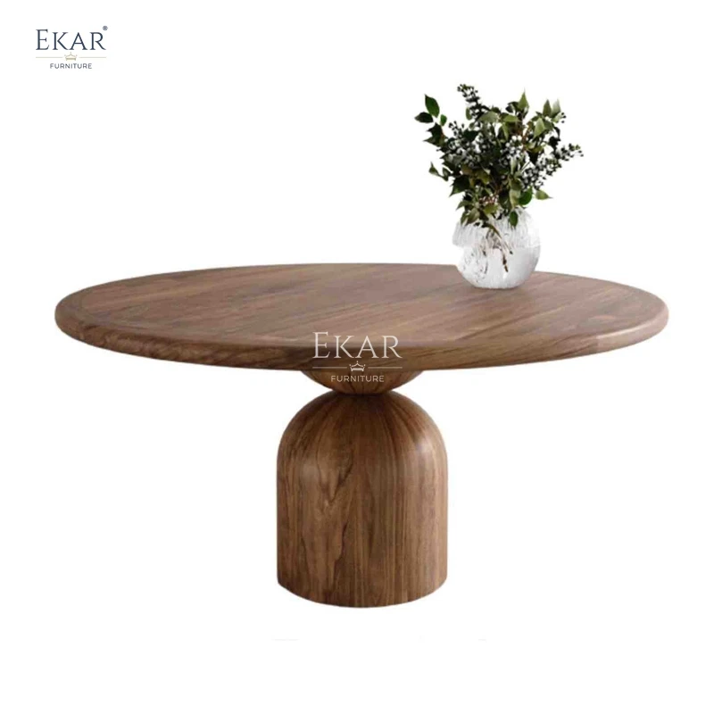 Modern solid wood rounded corner table for home office, apartment or home bar