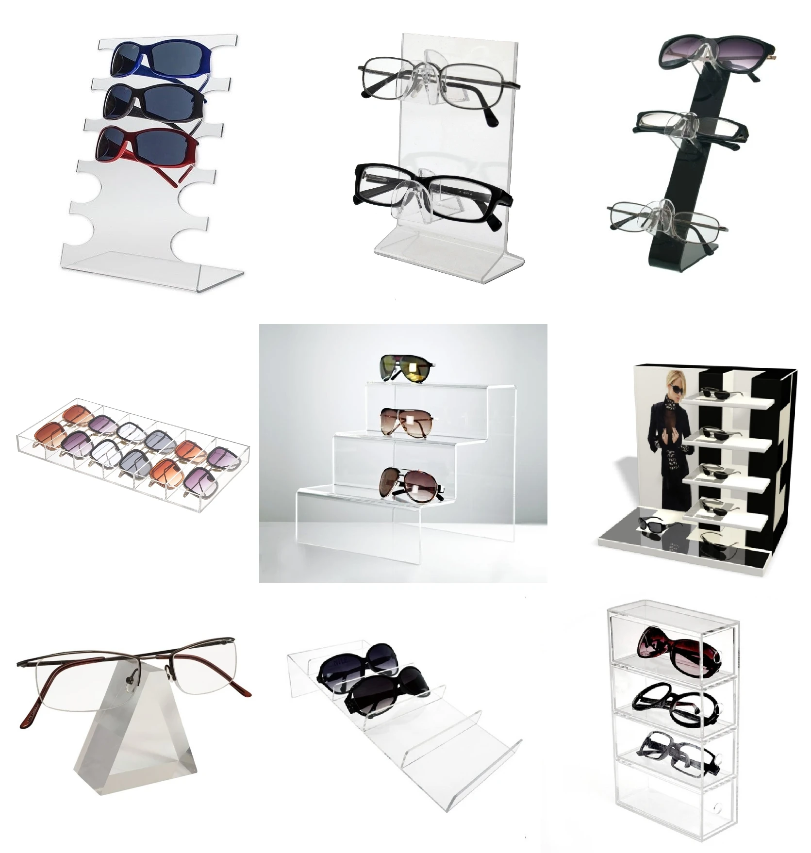 Countertop Lucite Sunglasses Display Tabletop Perspex Eyewear Display