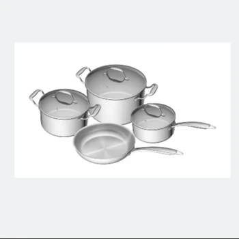 Deluxe 4pcs Cooker Frying Pan Soup  Cookware Set Pan Set