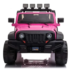 12V 550 Motor Double-Seater Kids Ride Car Big Size Toy Rubber Wheels Shock Absorption Lever Slow Start Function-Made Plastic