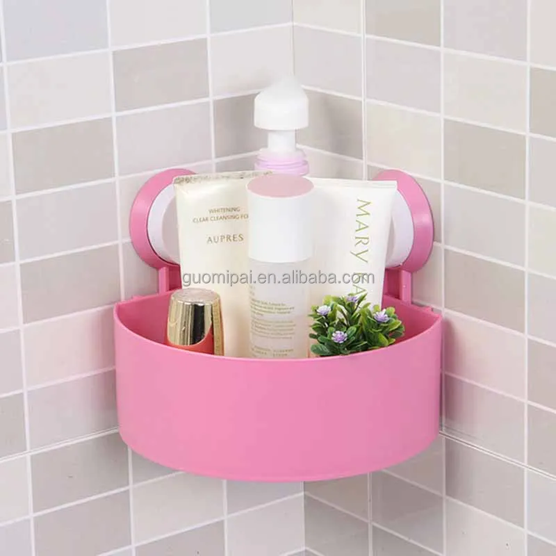 Unique Bargains Plastic Bathroom Wall Corner Suction Cup Triangle