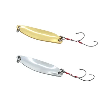 Lure Pure Copper Sequin Willow Leaf Spoon Artificial Hard Bait with Double Hook for Bass – Metal Jig – view 2