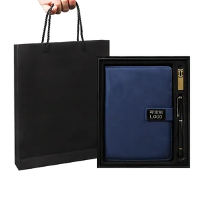 PU Iron Sheet Deduction Magnetic Button Fancy Notebook for Business and Office Gift Box with Ustick and Pen