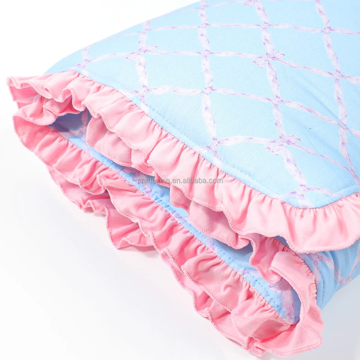 New Design Customized Baby Nap Mat Sweet Bow Printed Knit Cotton Kids Nap Mat With Pillow