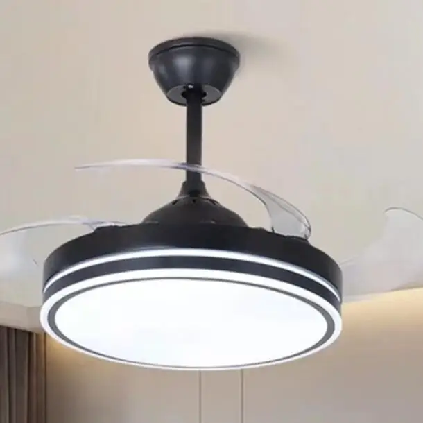 Modern Ceiling Fan With Led Light Remote Control Hidden Blades Electric Led Ceiling Fans With Light