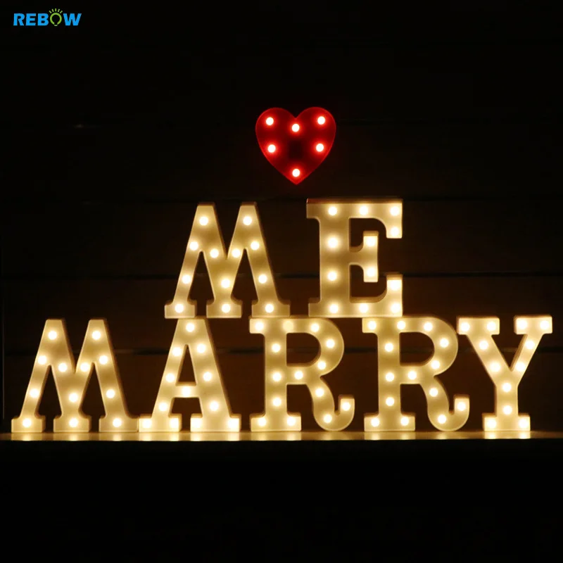 Wholesale Custom Small Led  Number 3D Letter Light Battery Marquee Letters for Wedding Birthday Party Decoration