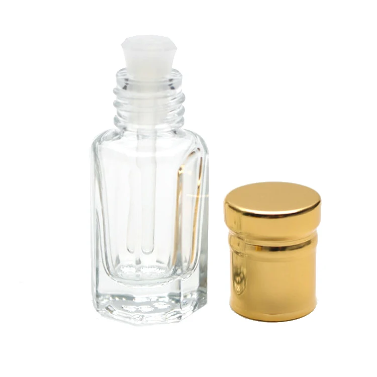 3ml 6ml 12ml八角形の厚いガラスエッセンシャルオイル空の香水瓶