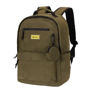 For OMASKA 17 Inch Nylon Laptop Backpack with Custom Logo Waterproof Zipper Closure Polyester Lining for Men Women Business Use