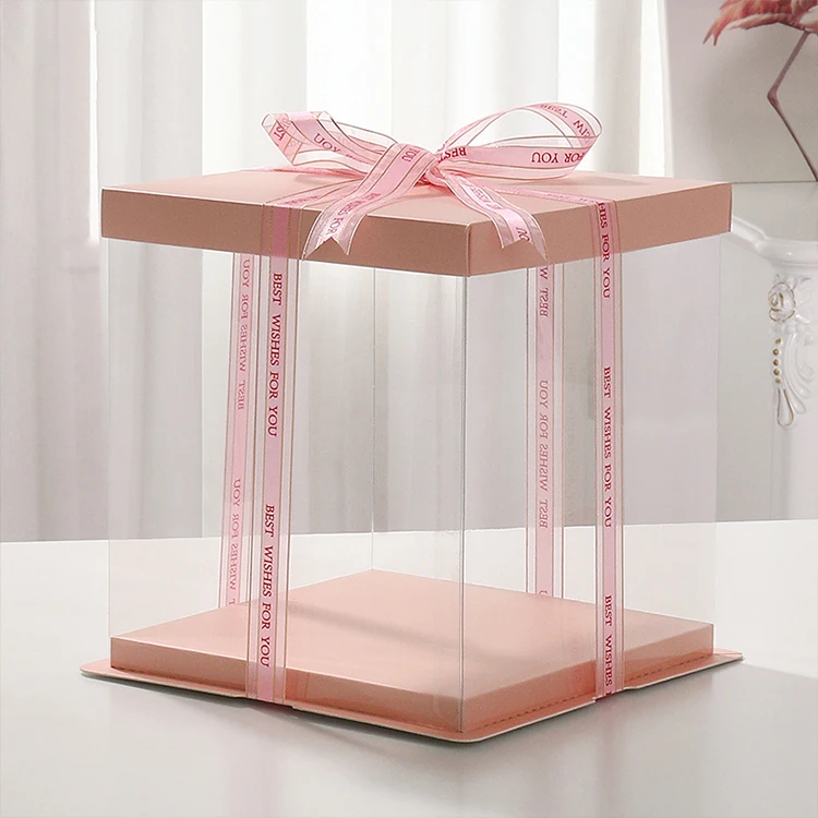 Custom Clear Cake Boxes Tall Wedding Cake Boxes Luxury Plastic Clear ...