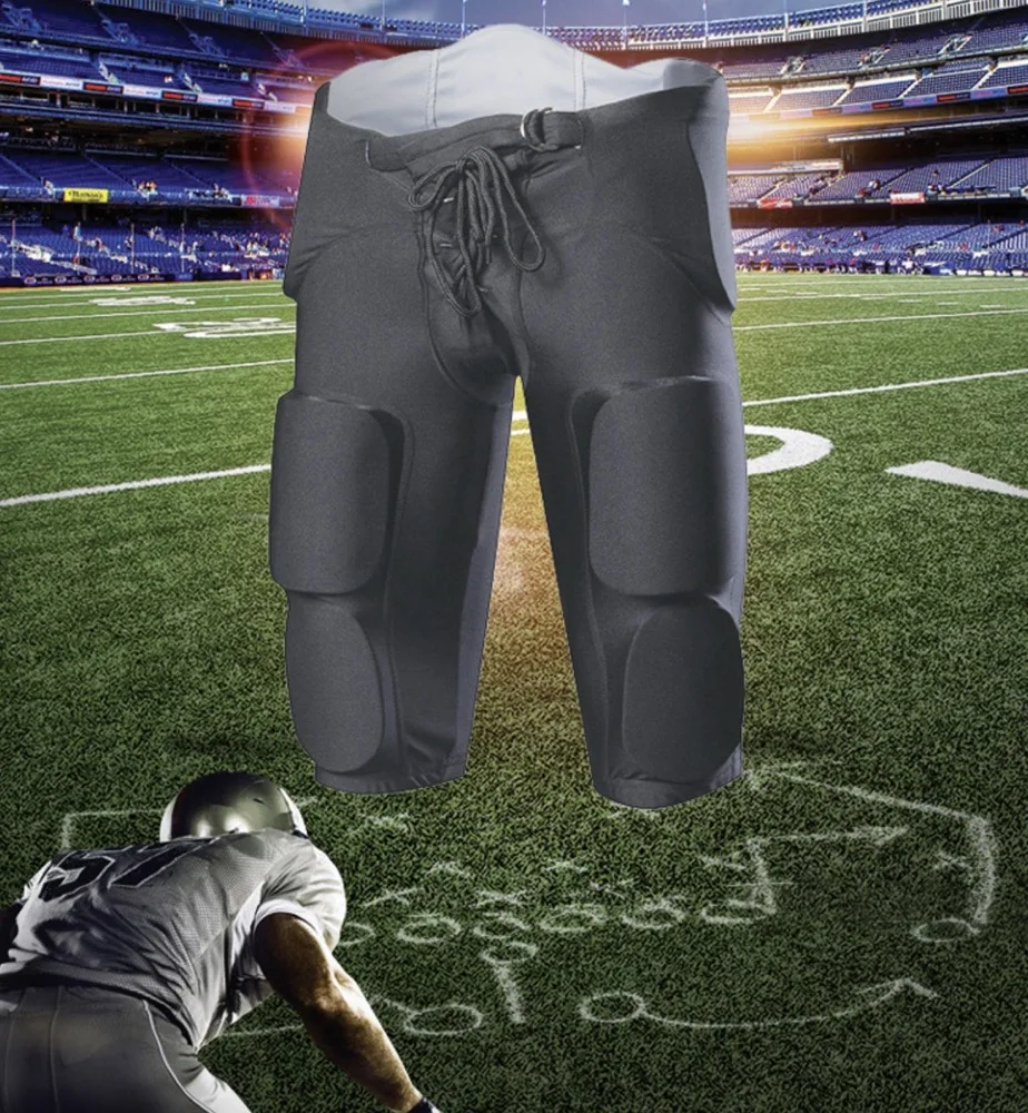 Wholesale 7 Pad Compression Football Practice Pants White Black Men