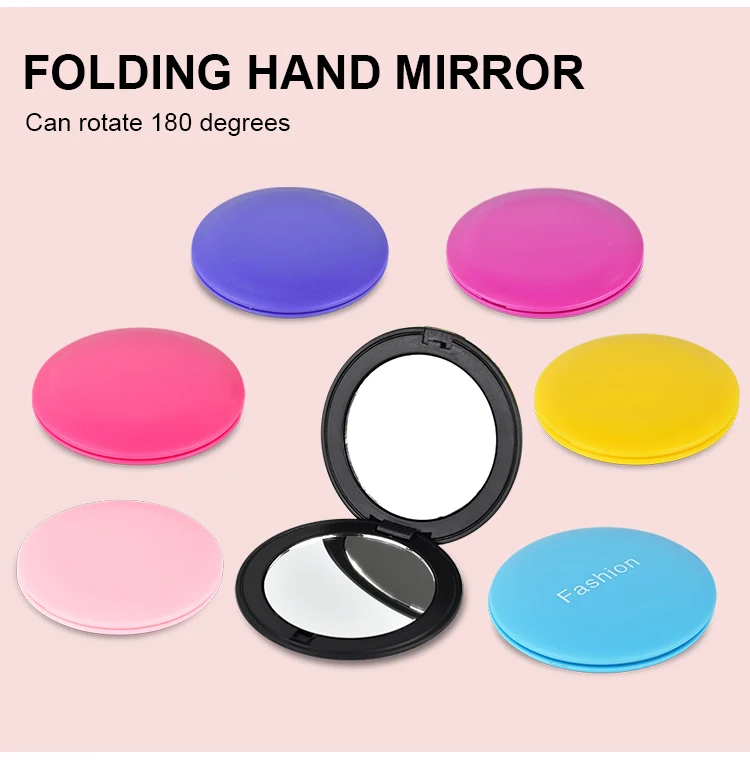 Custom Logo Double Size Cosmetic Hand Mirror Espejo Cute Pocket Compact