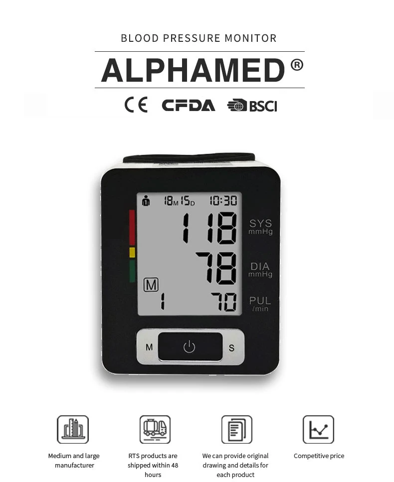 Portable Sphygmomanometer Automatic Electronic Smart Bp Monitor Ce Iso