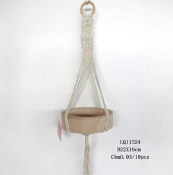 Домашний богемный декор, комнатный и уличный цветочный горшок, деревянный растительный лоток с хлопковой веревкой