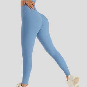 High Waist Tummy Control Training Sports Yoga Pants Sexy Seamless Seamless Sport  Ribbed Leggings for Women