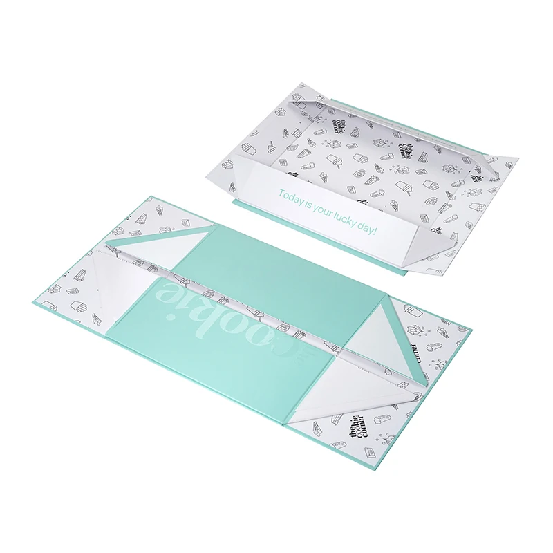 Custom Full Printing Collapsible Lid and Base Packaging Paper Gift Box Flat-Pack Box Foldable Box