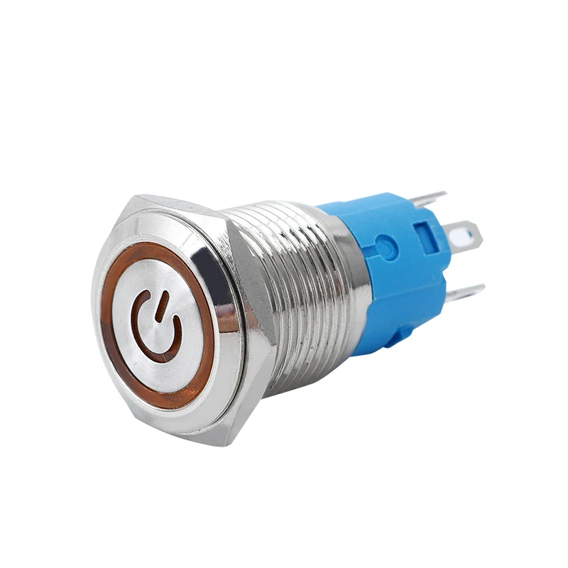 Metal Push Button Switch Momentary Latch 10mm 12mm 19mm 22mm 30 mm 5v 12V LED NO NC on Off