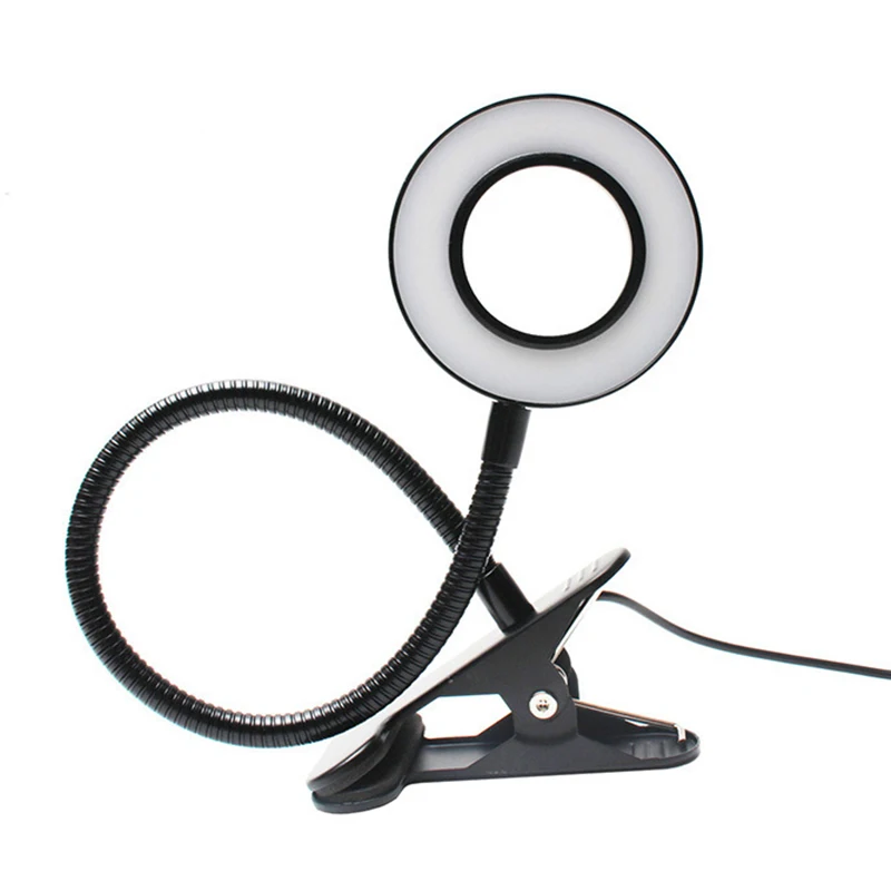 Mini Ring Light Desktop Light Usb Led Lamp Reading Multifunctional Bracket with 3 Color 10 Dimming Level