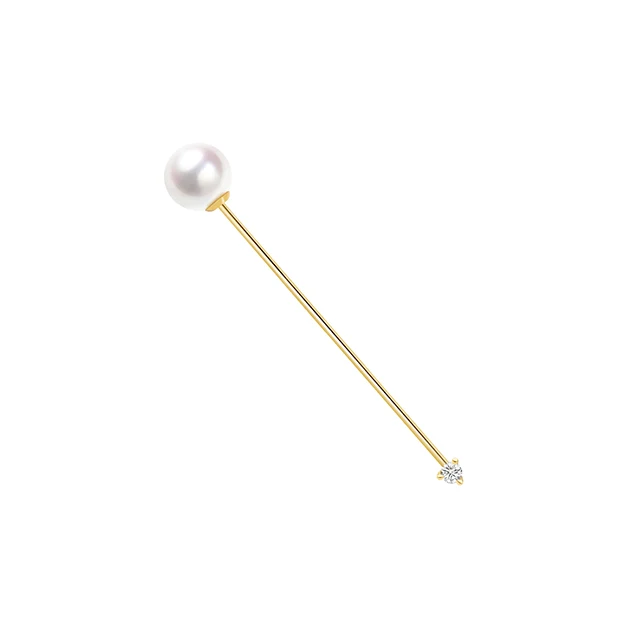 Wholesale Luxury Brooch Simple and Fresh Style Akoya Pearl Brooch 18K Gold Brooches for Women