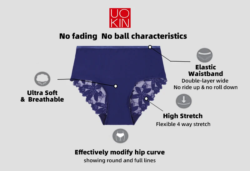 Wholesale Uokin High Waist Nylon Panties Plus Size Women Seamless Ice 