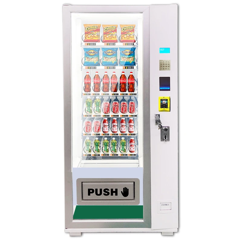 Distributeur automatique de reconnaissement d'objets avec mthode de  paiement sans argent liquide pour la vente de collations et de boissons