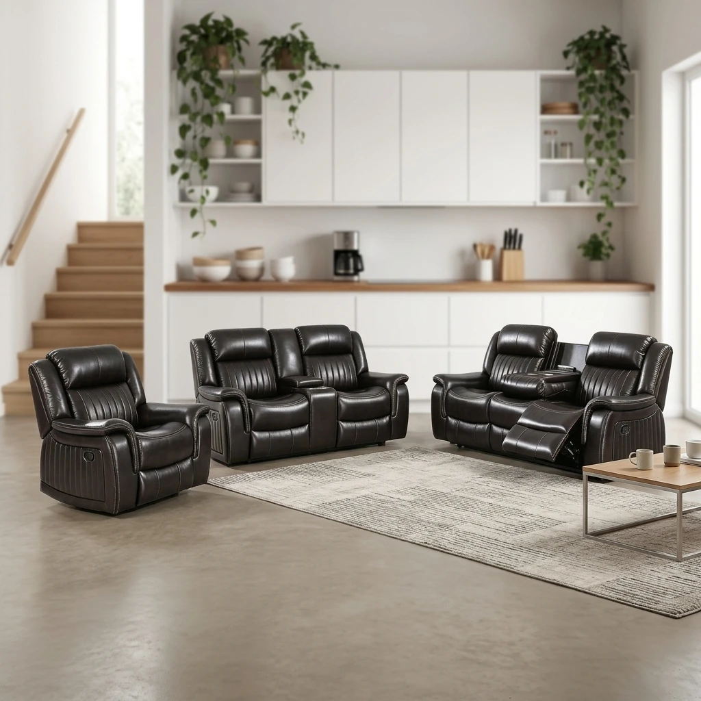Frank Premium Quality Zero-Gravity Weightless Manual 3-seater Recliner Sofa with USB Charging for Family Living Room