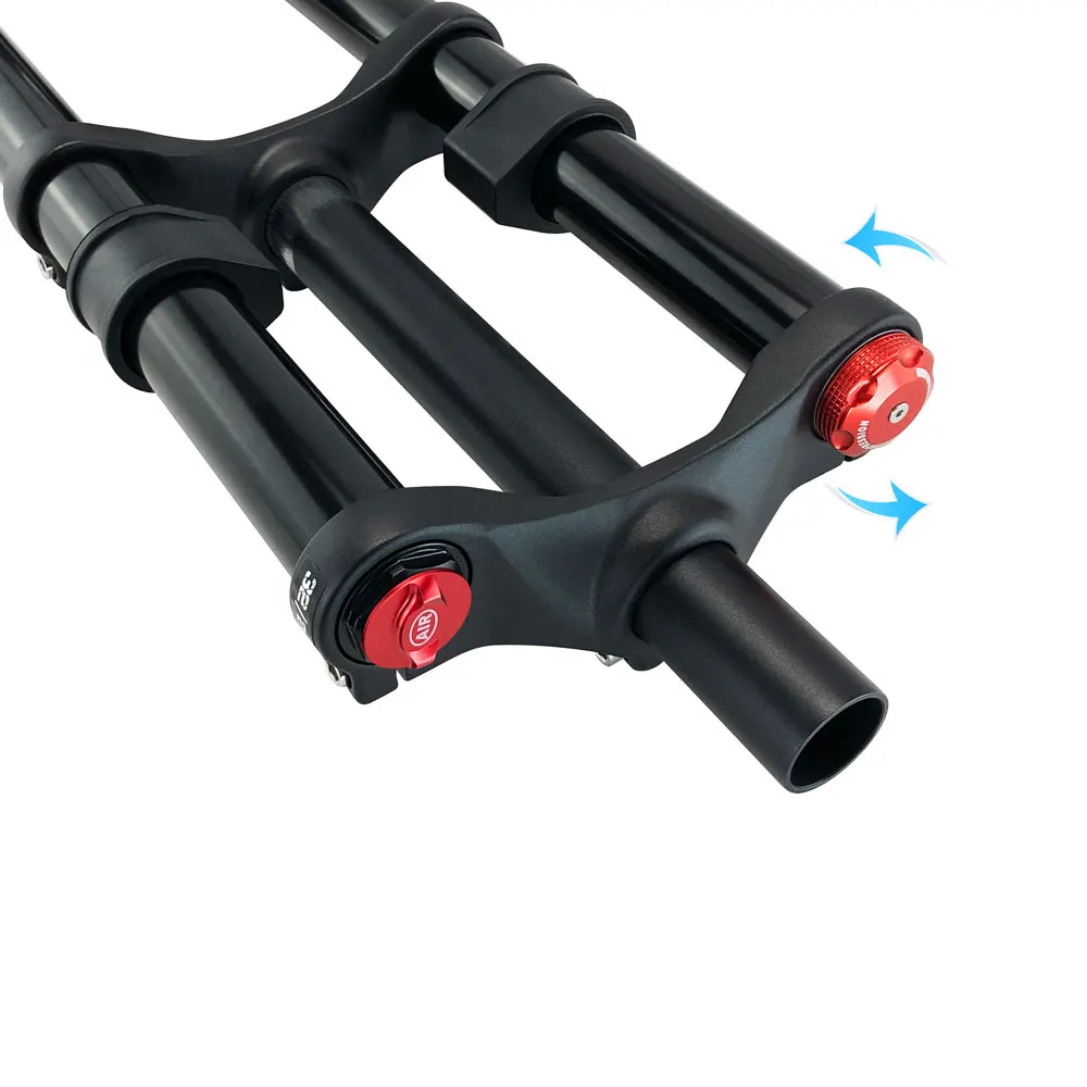 Fourche Suspension Pneumatique VTT Double Couronne - Compatible 26/27,5/29 Pouces