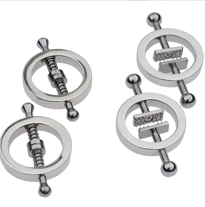 2x Non-Piercing Nipple Rings Circle Shields Clamps Adjustable