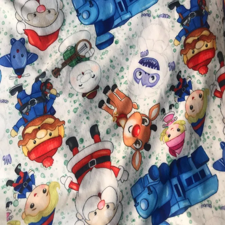 NO MOQ DBP Fabric Custom Design Double Brushed Poly Digital Print Fabric for Cloth