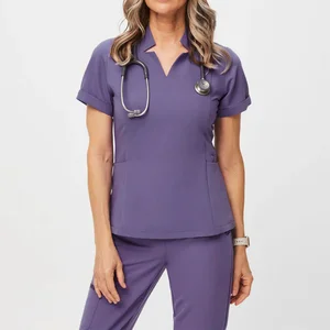 New Medical Clothes Top Sale Uniforms Nursing Hospital Sets Stretch Tops & Pants Scrub Sets Two Piece Nurse Uniforms for Women