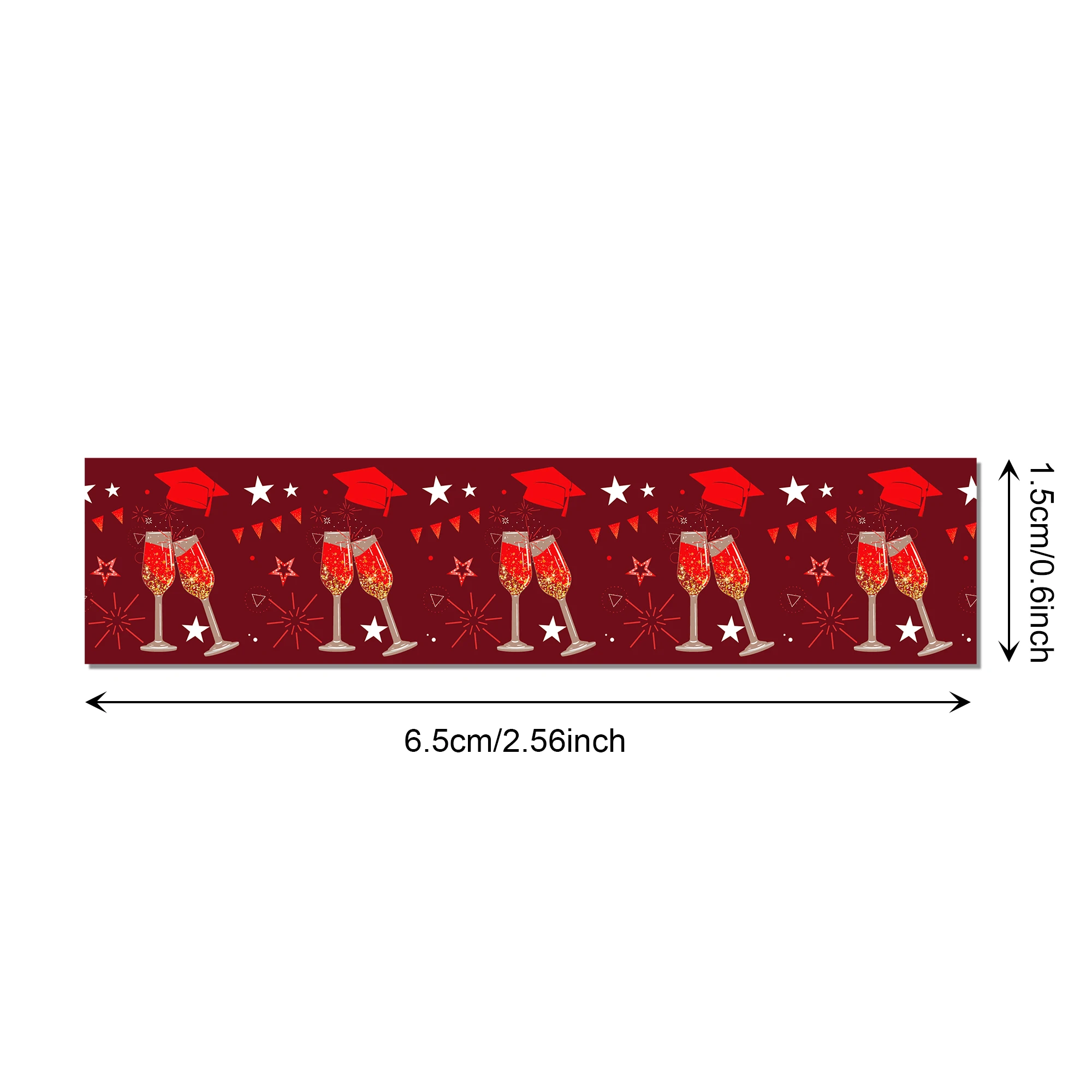 Graduation Masking Tape Red Congrats Decorative Paper Sticker Washi Tape For Bullet Scrapbook