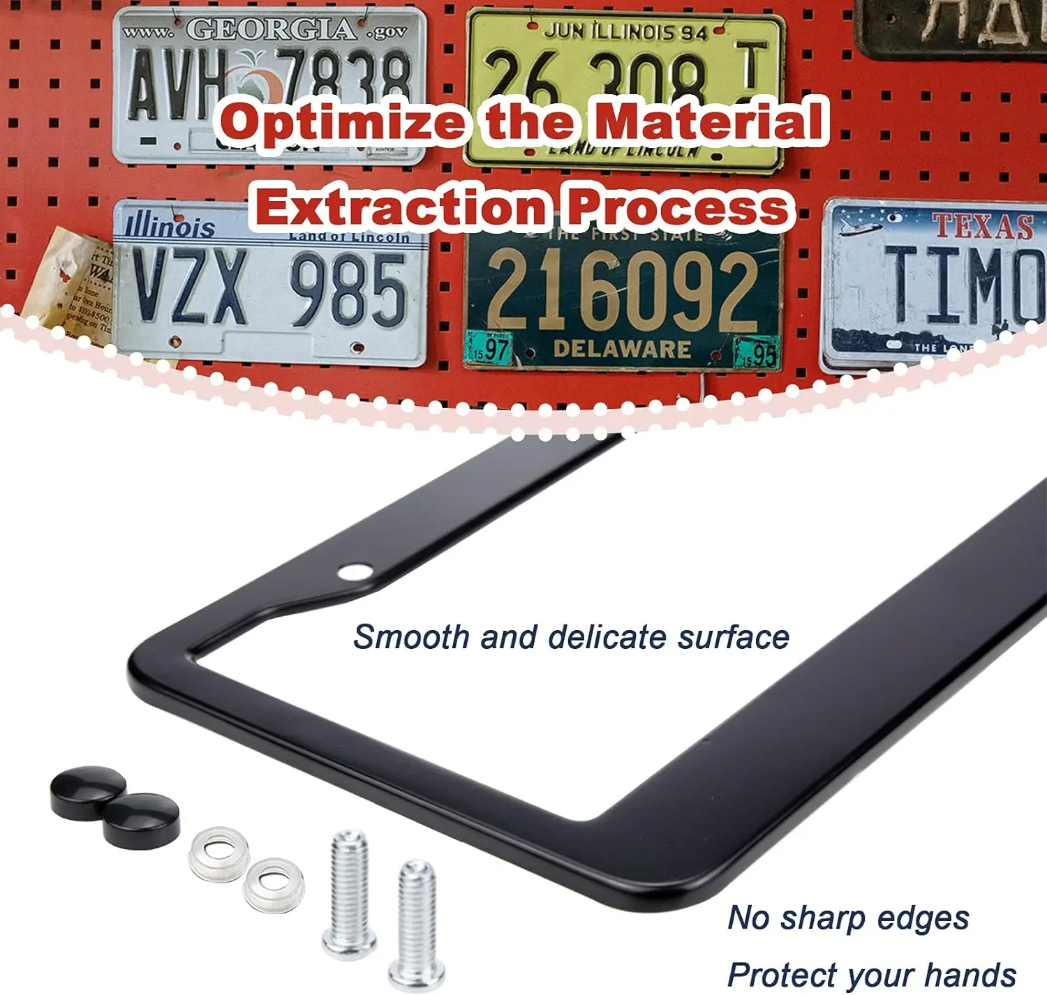 Custom Colors Sizes And Logo Easy To Install Matte Aluminum Car Plate